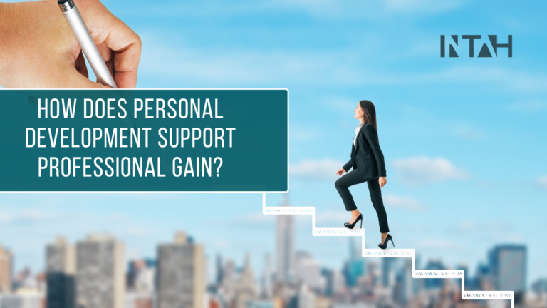 Image of woman climbing ladder for How does personal development support professional gain?